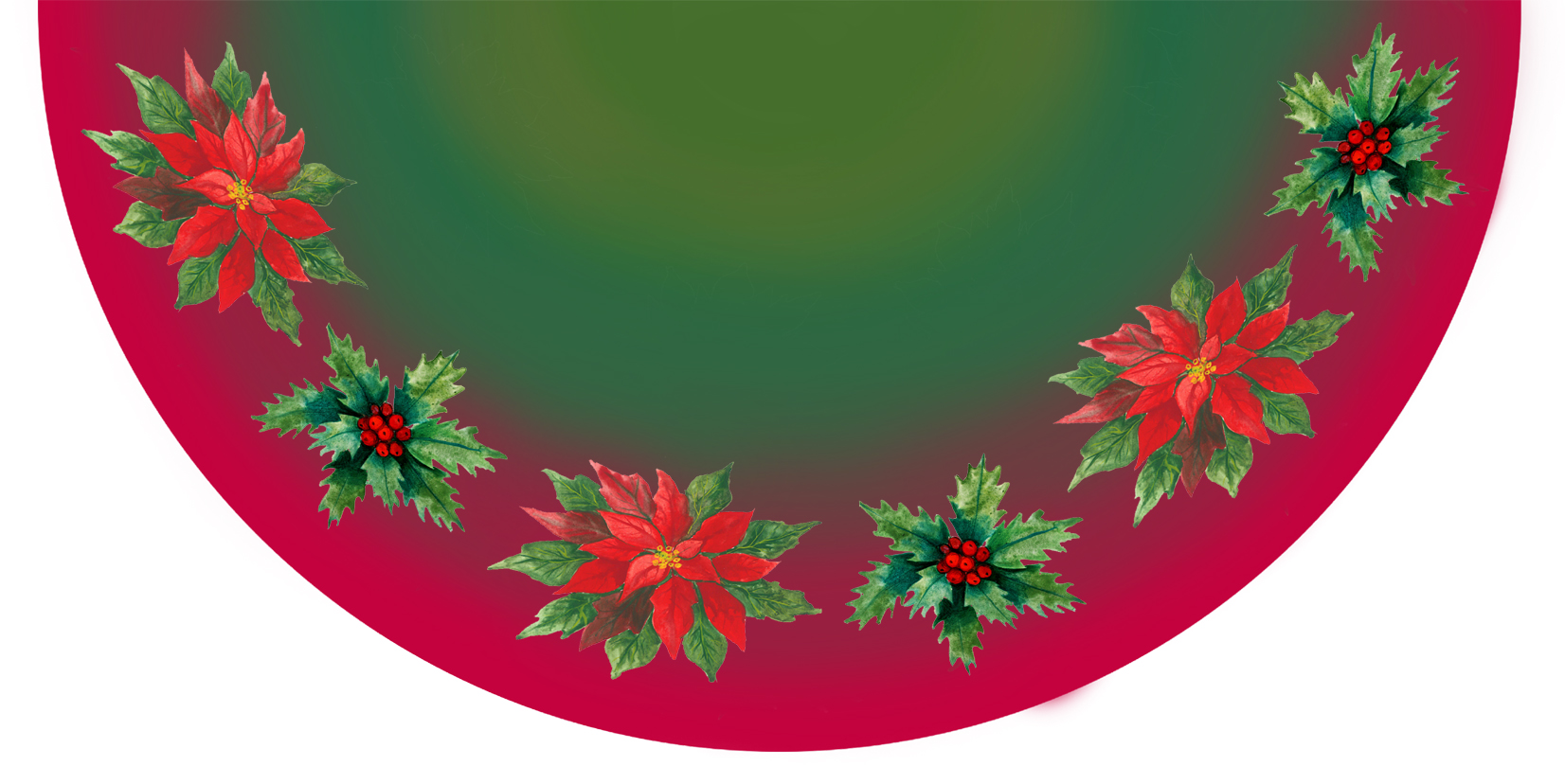 Panel sukně půlkolová vánoční hvězda červená