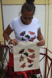 Plátěná látková taška motýli 